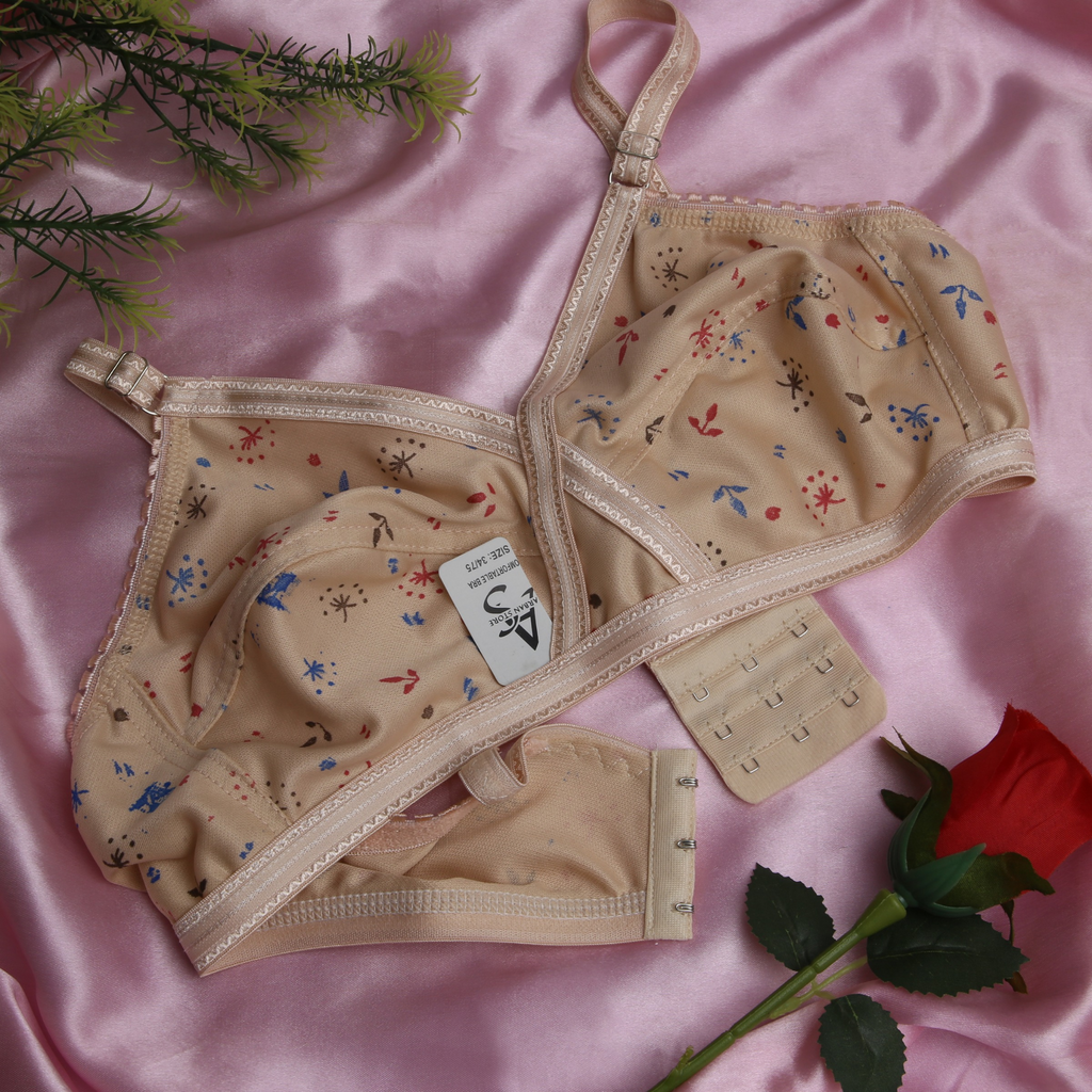 4 Piece Pack - Comfortable Printed Jersey Bras for Women